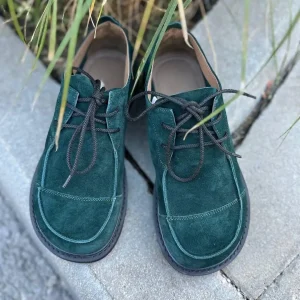 Handmade Women Suede Shoes Wide Toe Box Leather